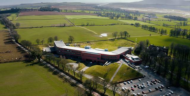 Dumfries and Galloway College Birds Eye View with criffel in the background