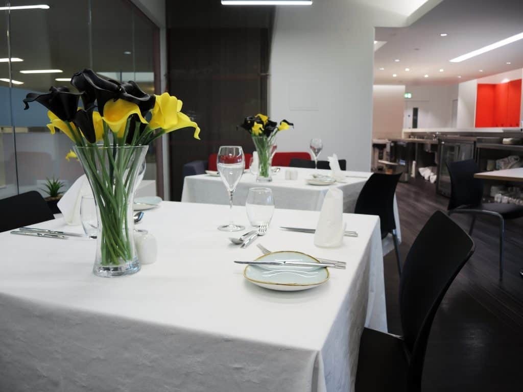 Set tables in the Zest Restaurant