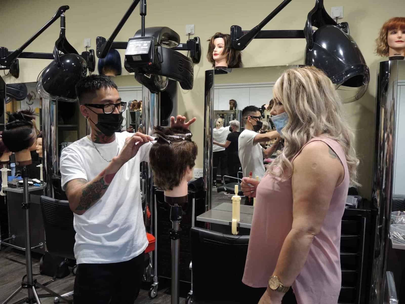 Hair and Beauty students in the salon