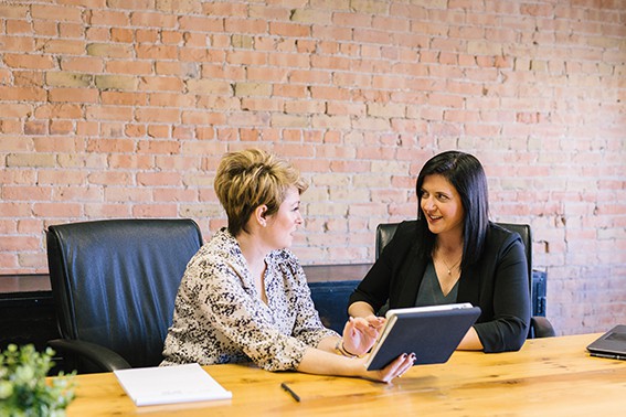 Two women having a business meeting