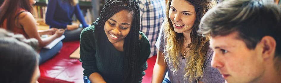 A group of students working together as a group.